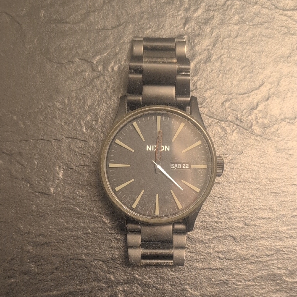 Nixon Charcoal Stainless Steel Watch